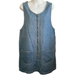 Vintage Cotton Denim L.A Blue Zip Front Jean Dress